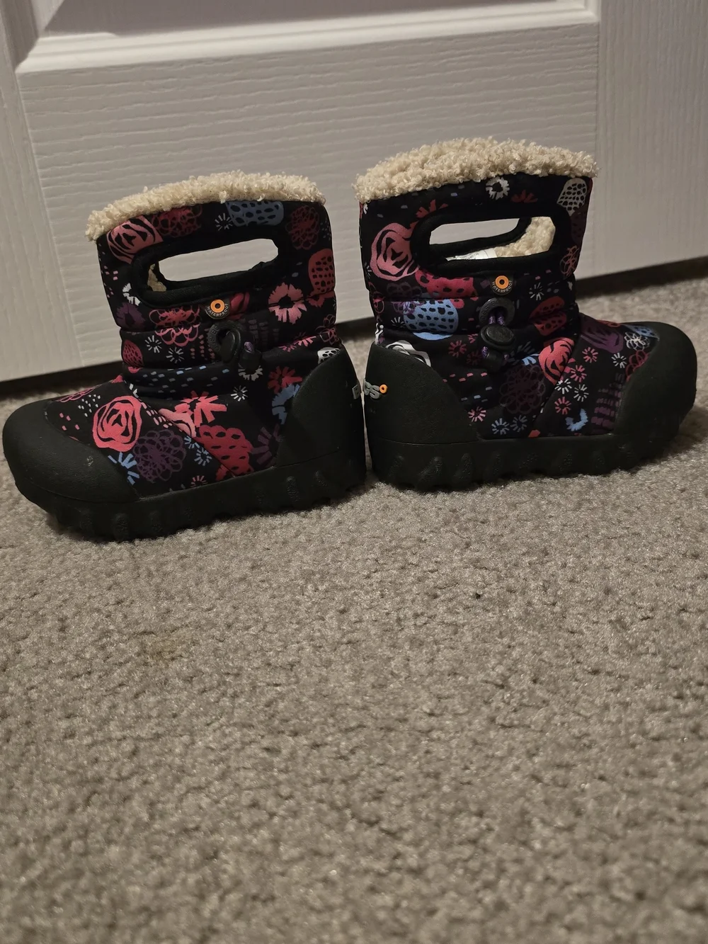 Bogs Kids Floral Winter Boots - Black & Pink